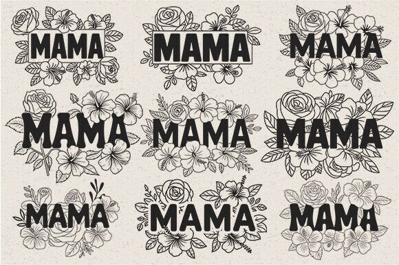 Floral Mama SVG Bundle Mom SVG Graphics