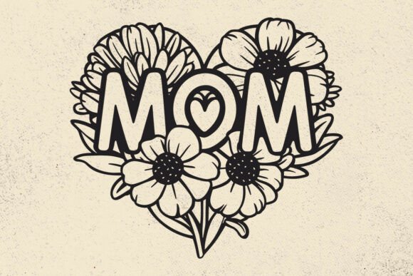 FLOWER HEART SVG, Flowers, Love, Mom Svg Graphics Crafts