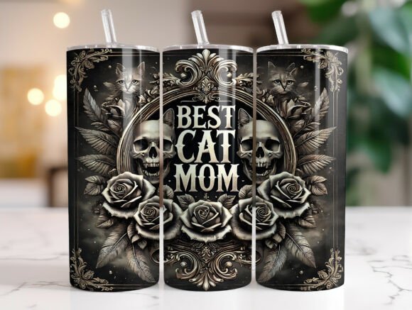 Gothic Best Cat Mom 20oz Tumbler Wrap Graphics and Tumbler Wraps Review