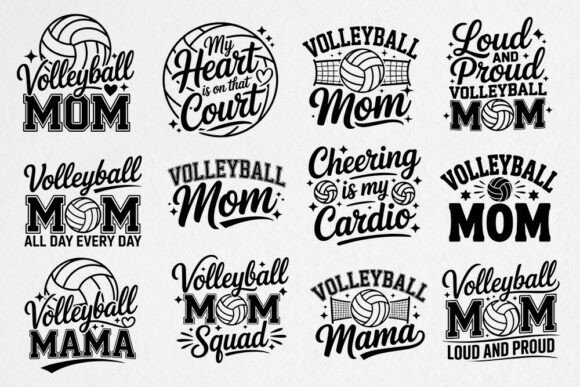 Volleyball Mom SVG Bundle Mothers Day Graphics and Crafts